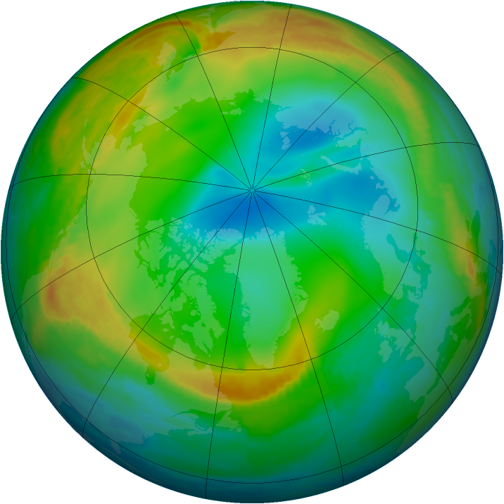 Arctic ozone map for 02 January 2000